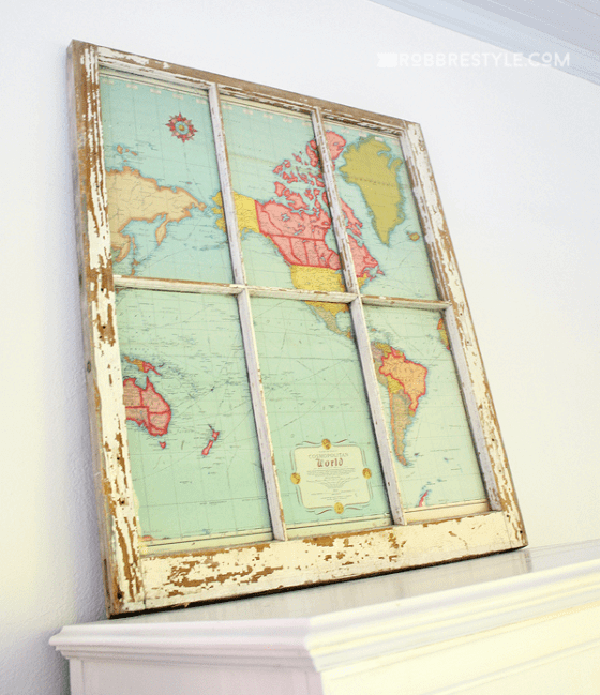 Cool Rustic Window Framed Map