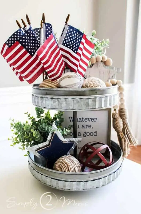 Simple Patriotic Summer Tiered Tray