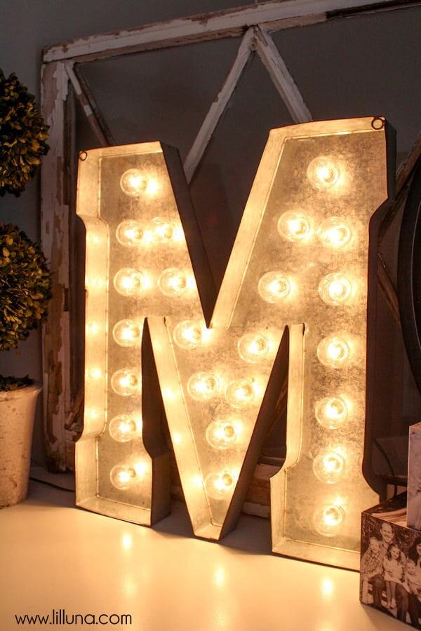 Bright and Personalized Vintage Marquee Letter