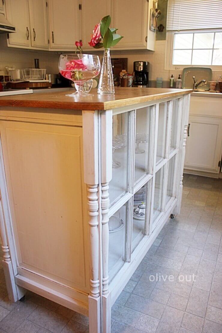 Farmhouse Chic Framed Kitchen Island