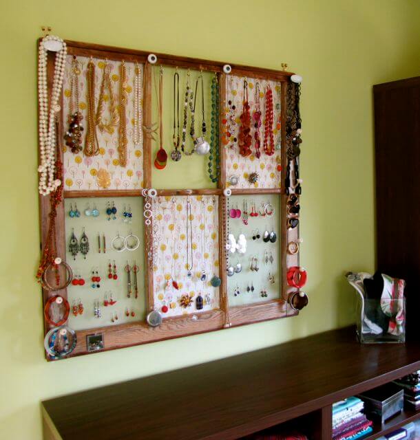 Gorgeous Window Frame Jewelry Display