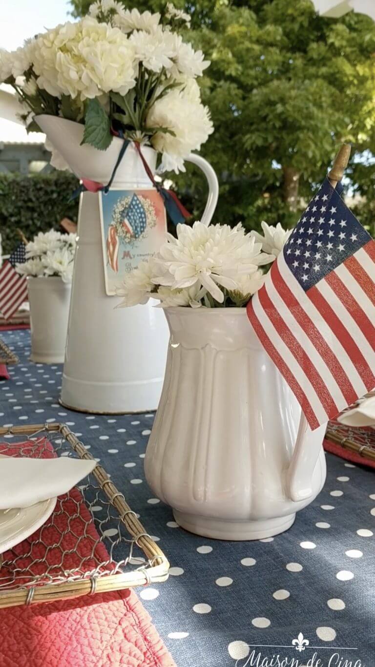 Pitchers and Pails Americana Summer Table Decor