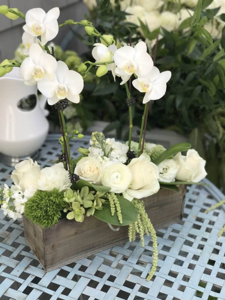 Wooden Box Planter Summer Centerpiece Idea