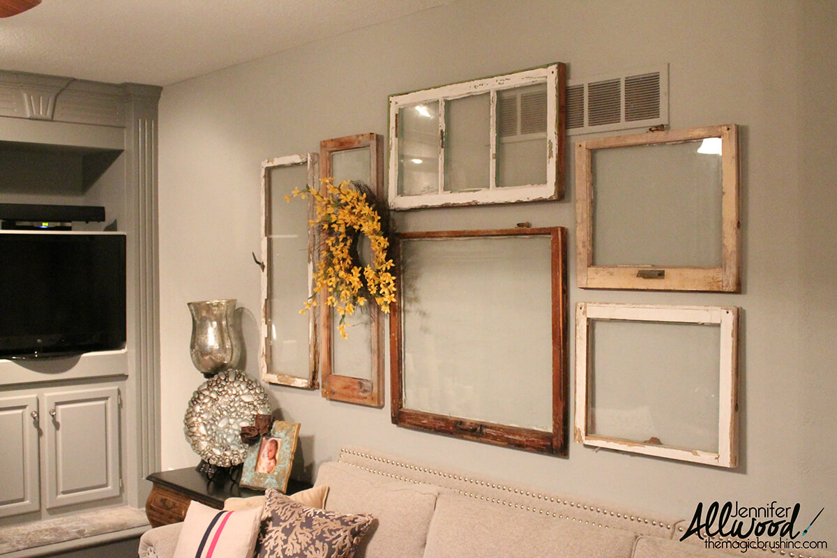 Gallery Wall of Rustic Windows