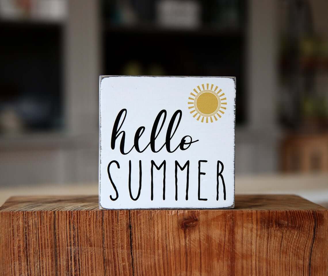 Hello Summer Sunshine Square Sign