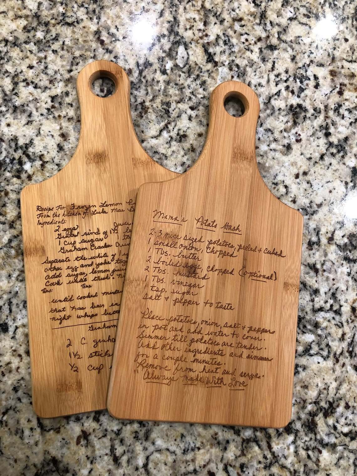 Keepsake Handwritten Recipe Engrave Cutting Board