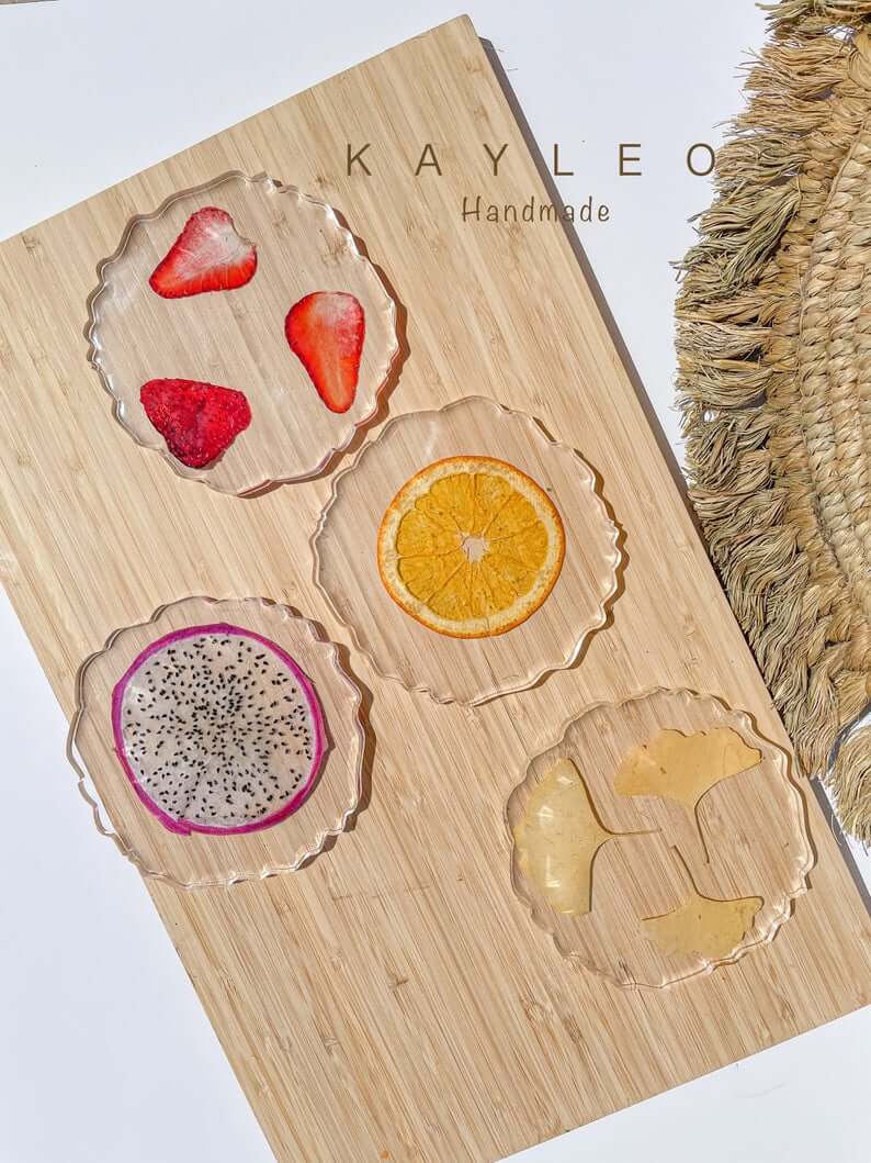 Handmade Resin Fruit Slice Coaster