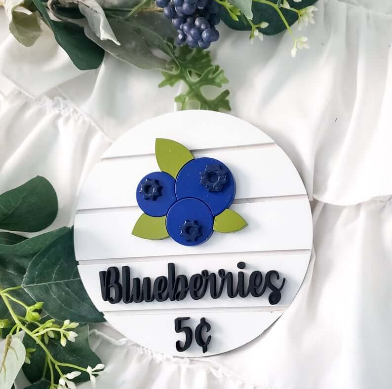 Cool Blueberries Spring Shiplap Sign