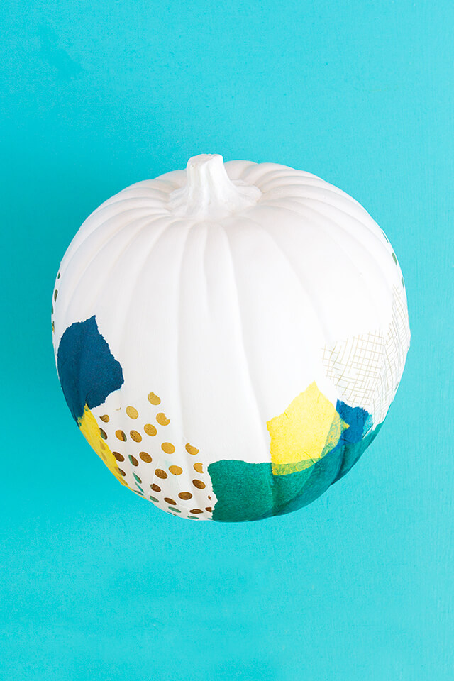 Delightful Decoupage Tissue Paper Painted Pumpkin