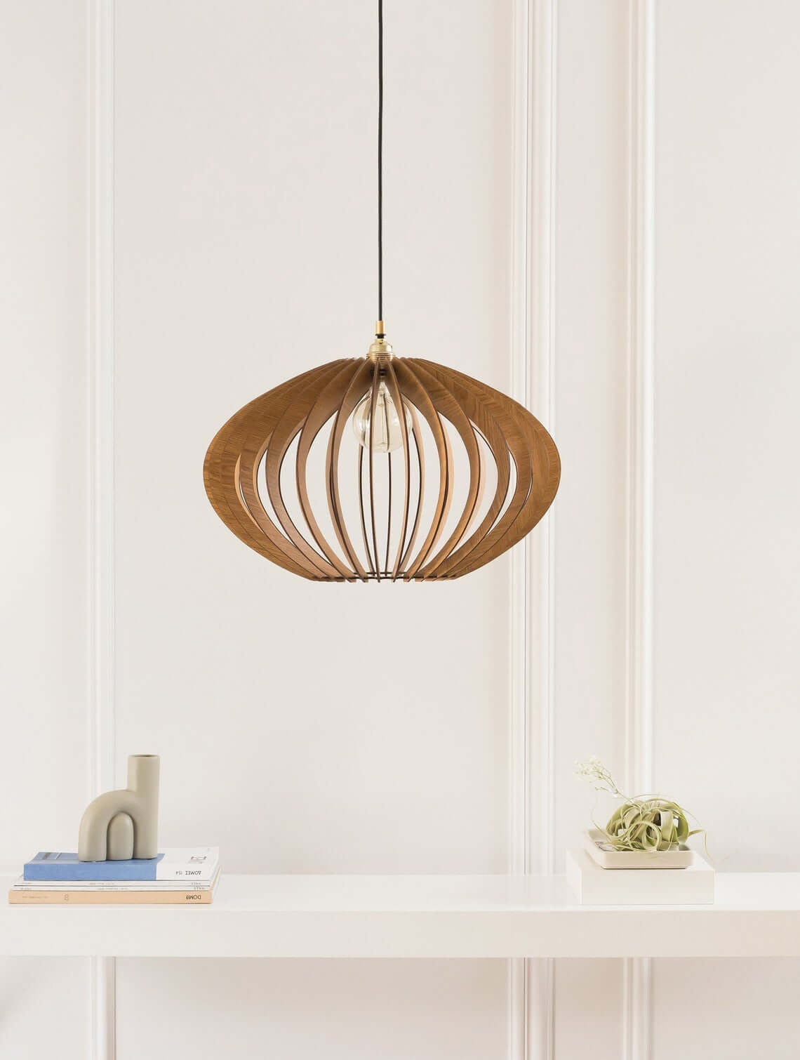 Wood Pendant Hanging Light Fixture