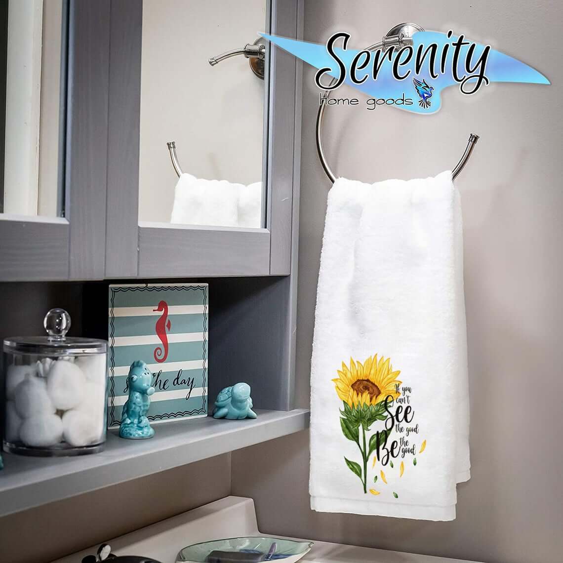 Perfect Rustic Sunflower Bath Hand Towels