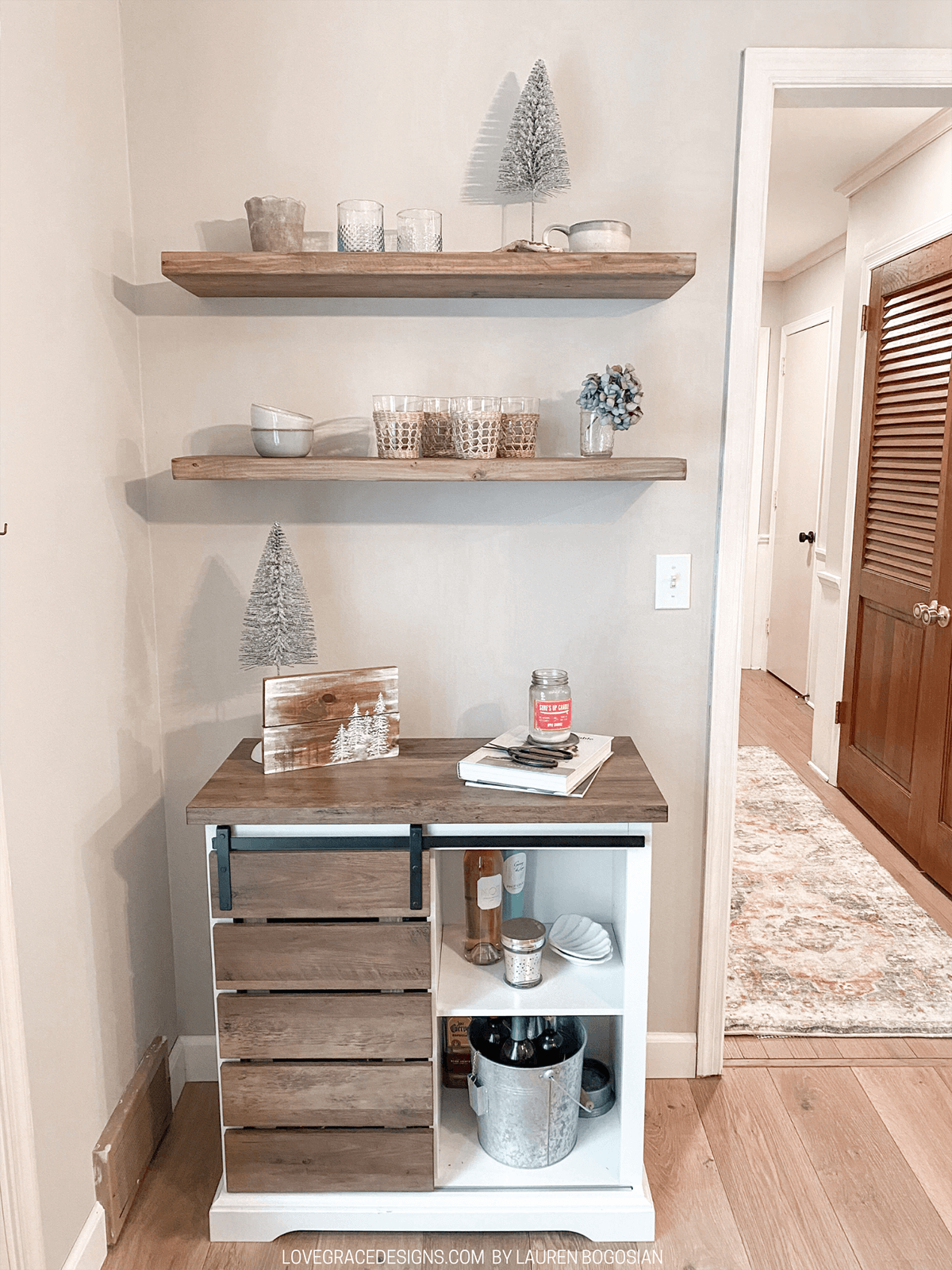 Coastal Theme Farmhouse Floating Shelves