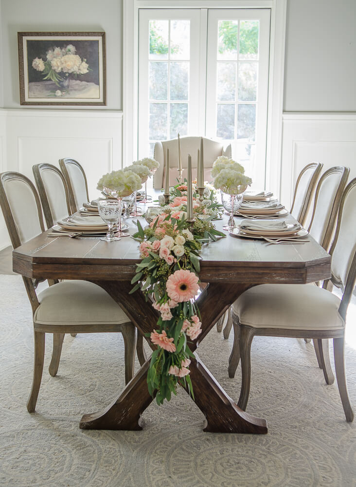 Magnificent Pink and White Accented Table Centerpiece