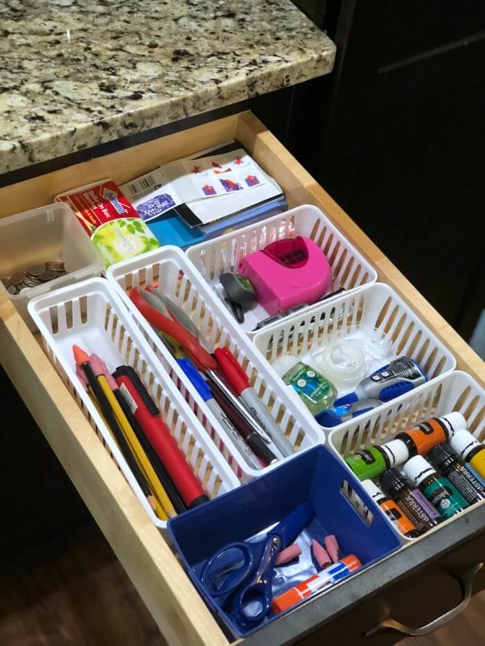 Divided Organized Kitchen Junk Drawer