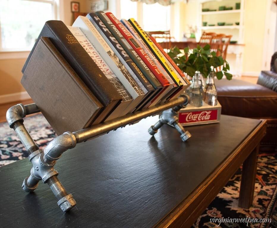 Small & Unique Tabletop Industrial Pipe Bookshelf