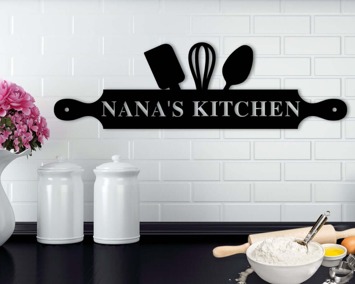 Modern Black Nana's Kitchen Wall Art