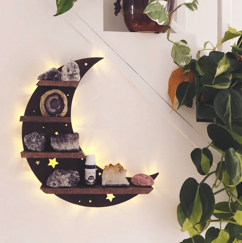 Cool Crescent Moon Geometric Shelf