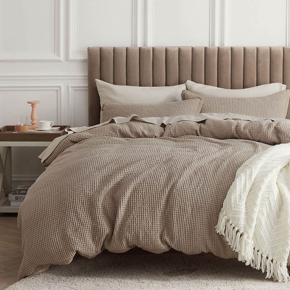 Wonderful Waffle Weave Cotton Duvet by Bedsure