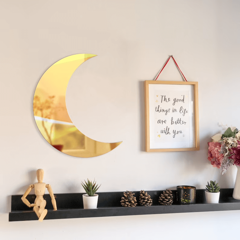 Shatterproof Crescent Moon Shape Mirror