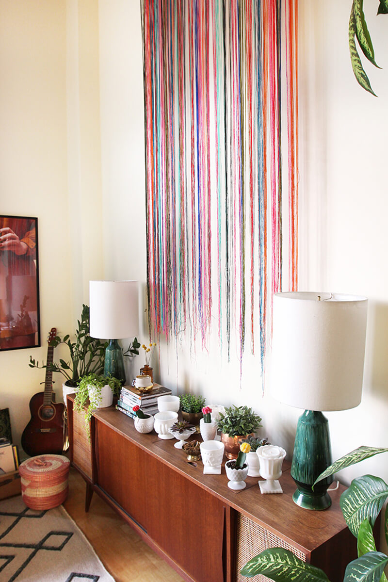 Curtain Rod Thread Wall String Art