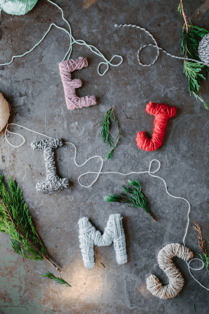 Kid-Friendly Yarn Christmas Tree Ornaments