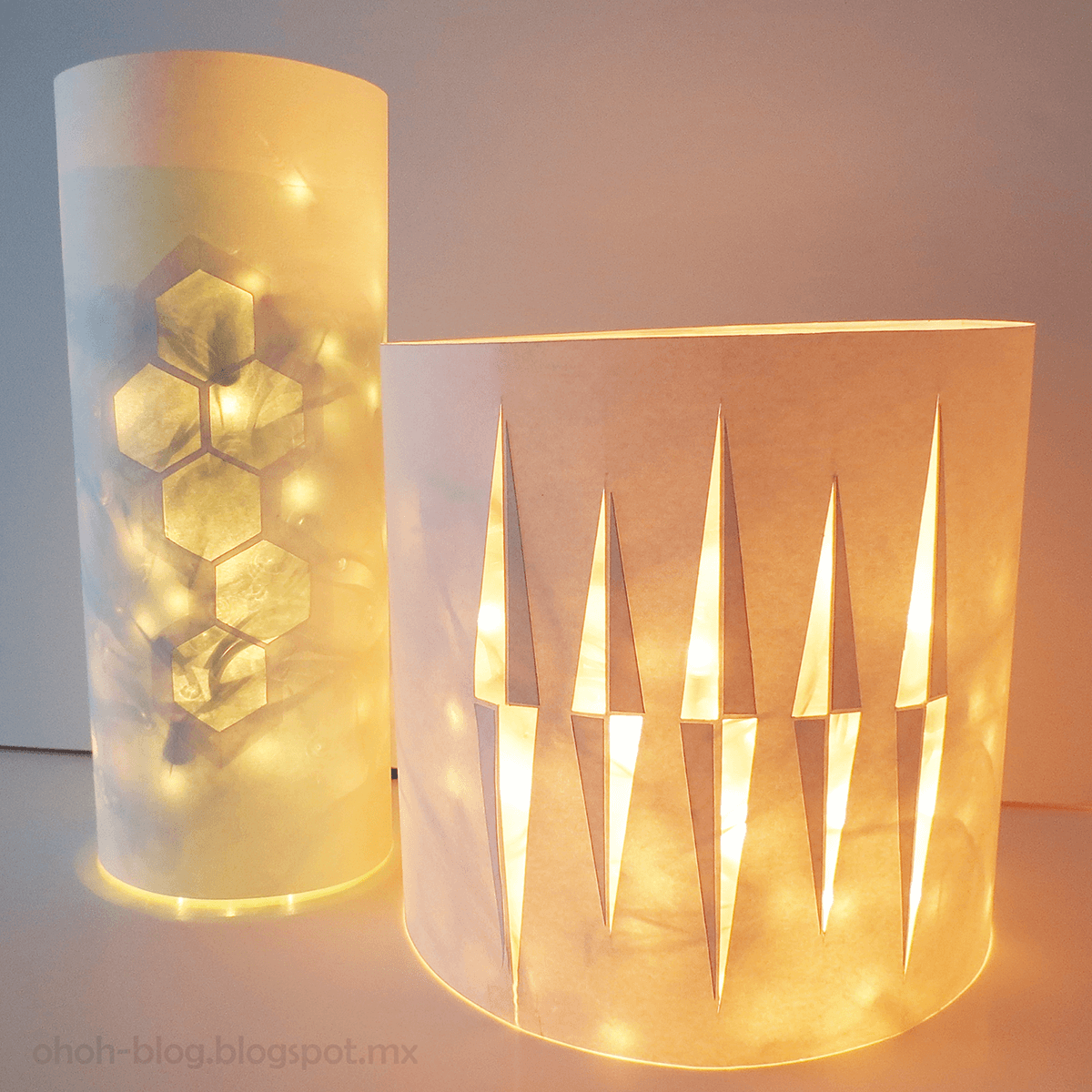 Upcycled LED Fairy Lights Lantern