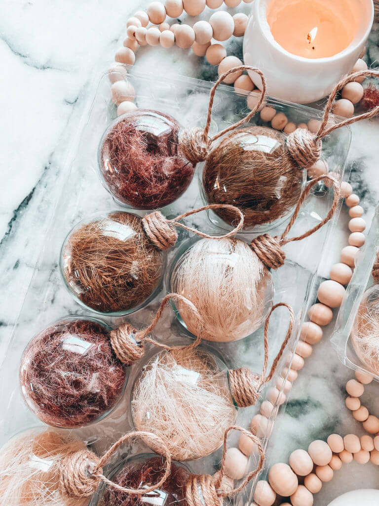 Dried and Jute Rustic Boho Christmas Balls