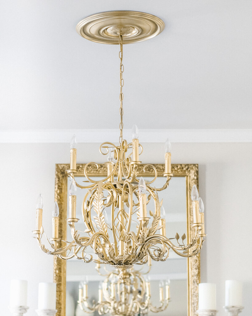 Elegant Gold Chandelier Center Piece