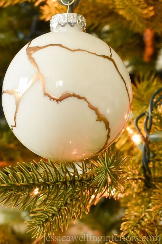 Creative Kintsugi Inspired DIY Christmas Balls