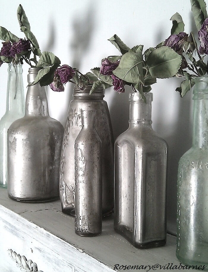 Reimagined Glass Bottle with Silver Leaf