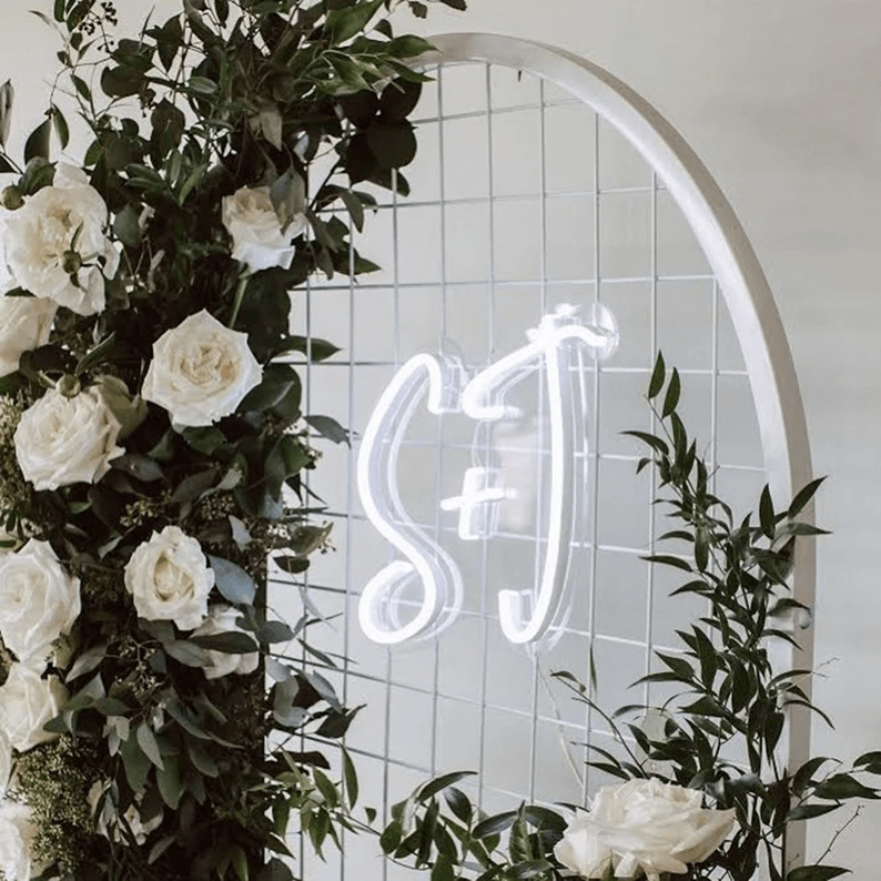 Custom Initial Newly Wed Neon Sign