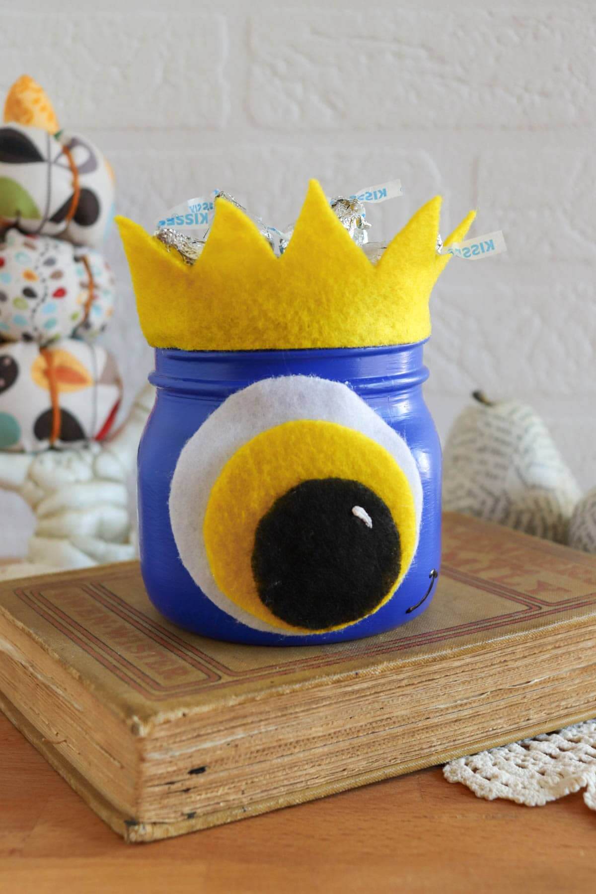 Mini Mason Jar One-Eyed Monster