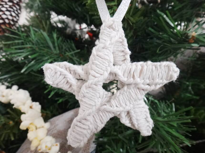 Macrame Inspired Yarn Star Ornament