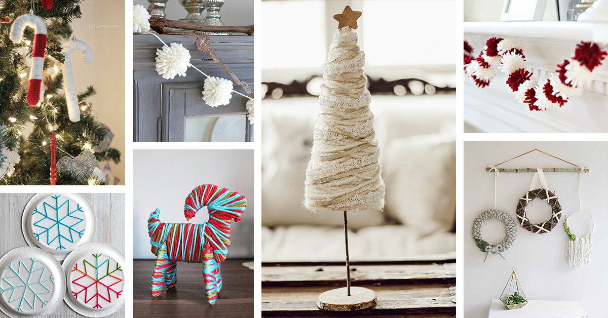 Featured image for 29 Festive DIY Christmas Yarn Decor Ideas to Personalize Your Holiday Decorations