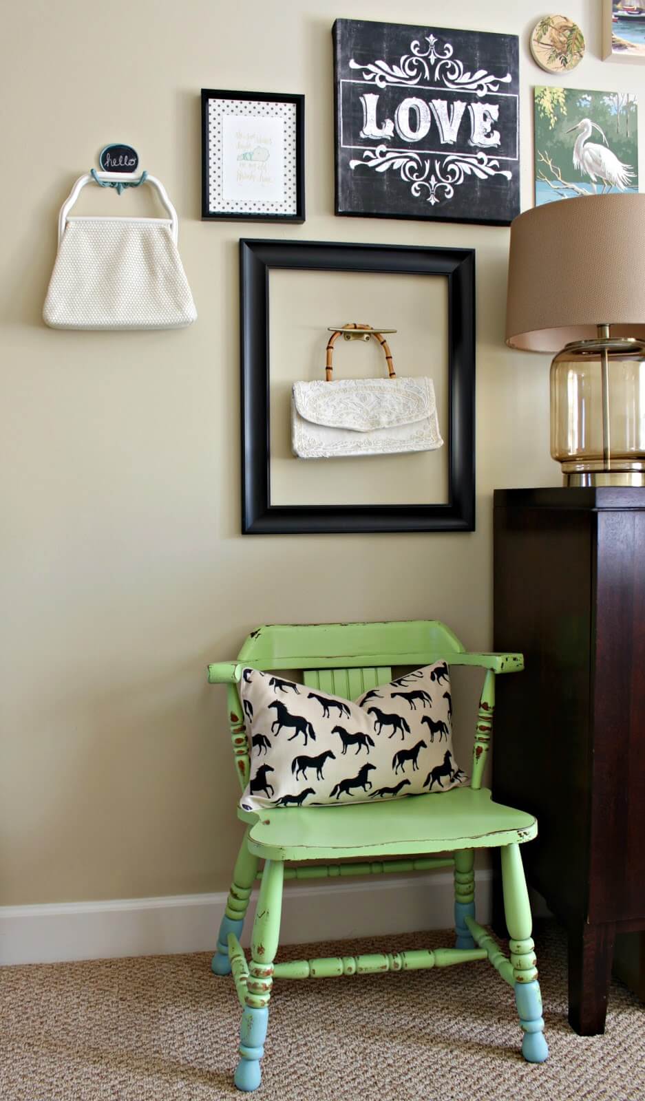 Distressed Chair with Blue Feet