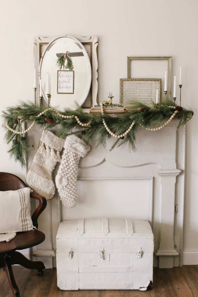 Whimsical Gold Christmas Mantle Design