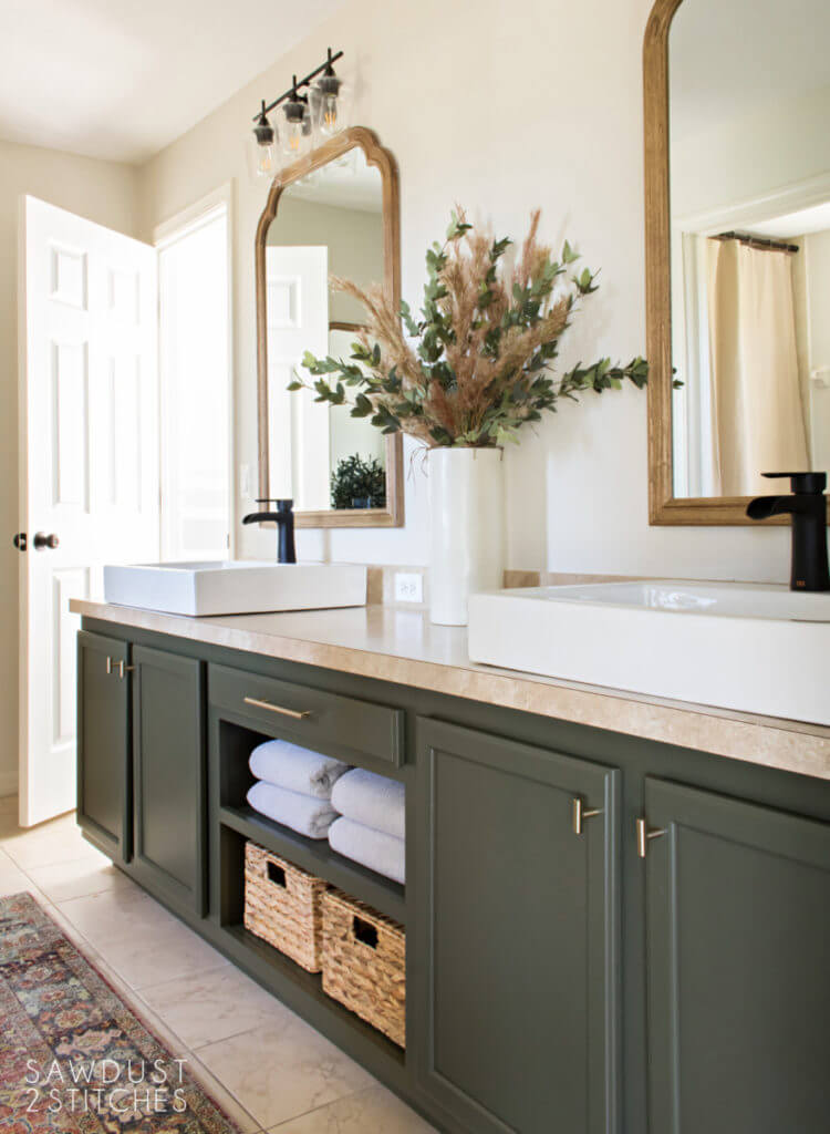 Easy Olive Green Design Idea: Vanity Refresh