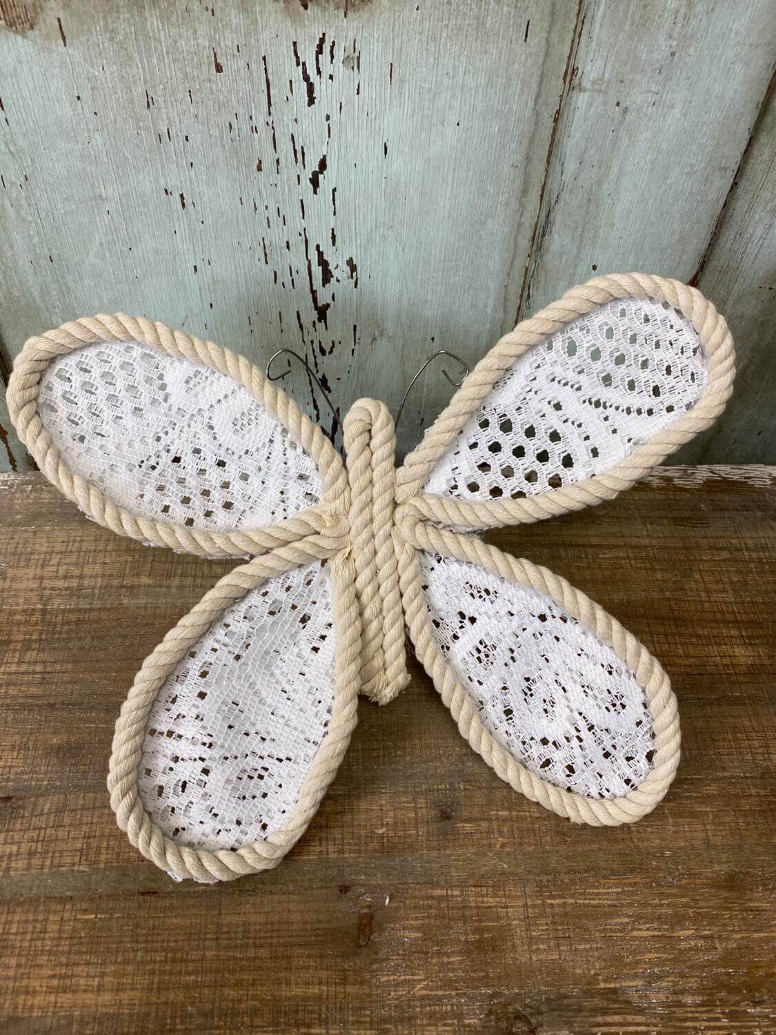 Wire Whisk and Lace Butterfly Transformation