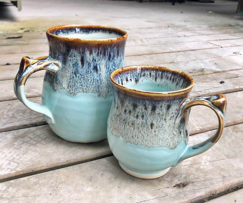 Handmade Aqua Theme Ceramic Coffee Mug