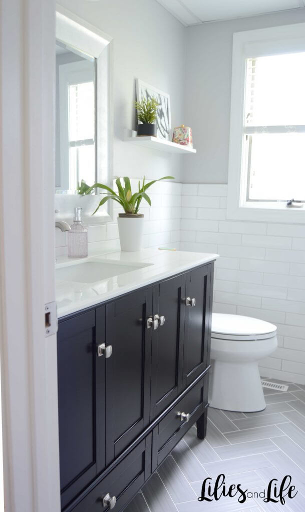 Elegant Black and White Vanity