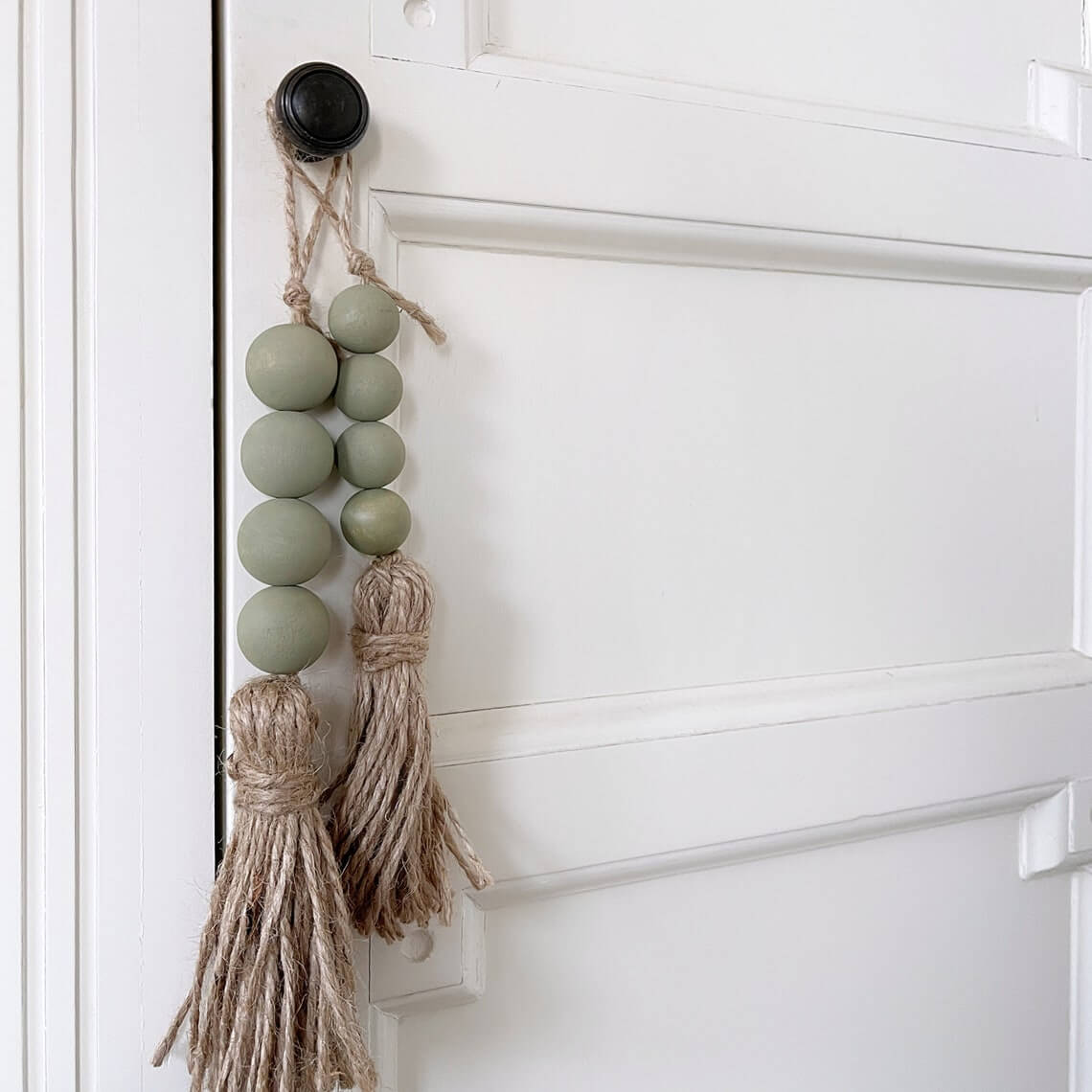 Wooden Bead and Jute Door Pulls