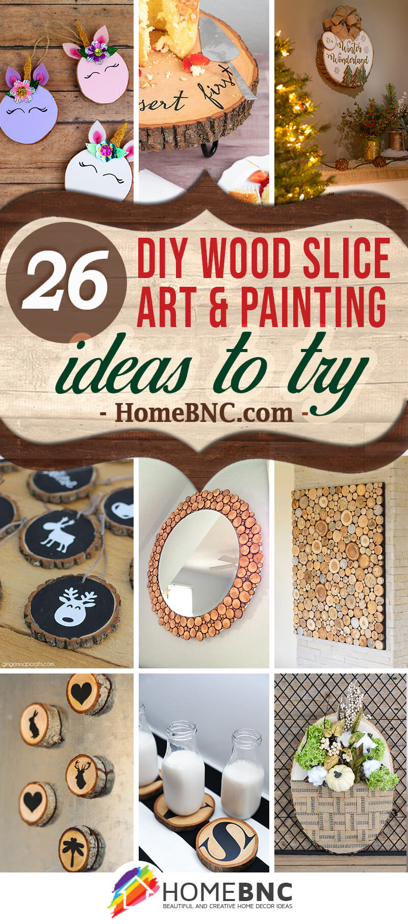 Best DIY Wood Slice Art and Wood Painting Ideas