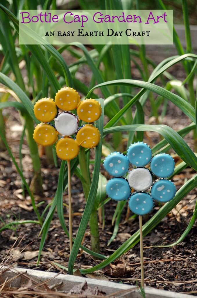 Cool Bottle Cap Flowers for Spring Garden Décor