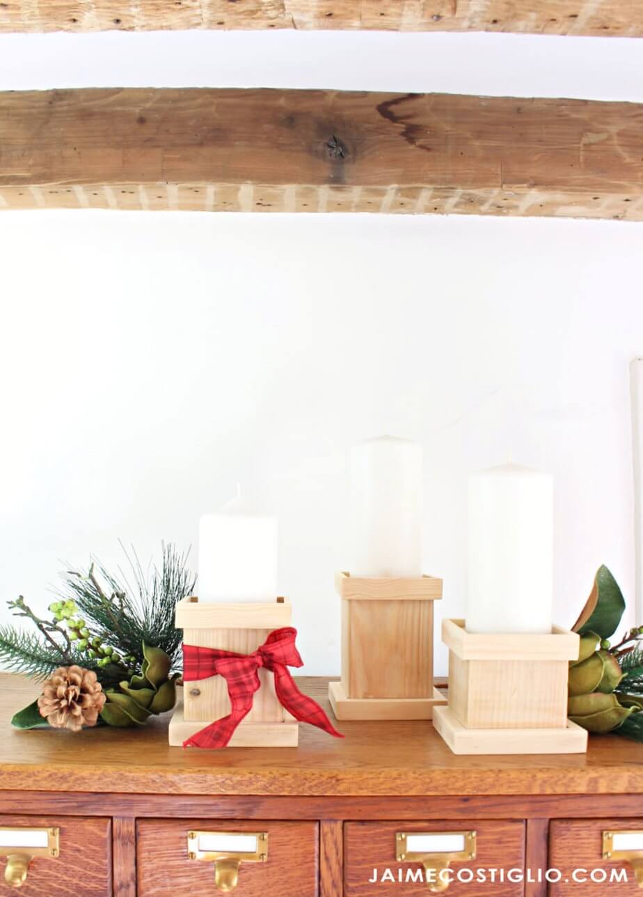 Sturdy Wooden Pillars for Oversize Candles