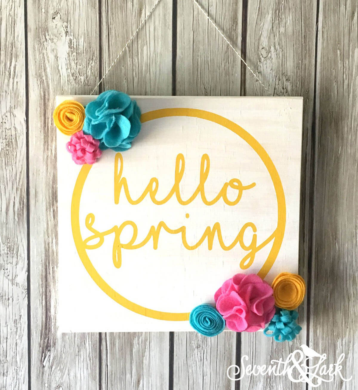 3D Felt Flower Hello Spring