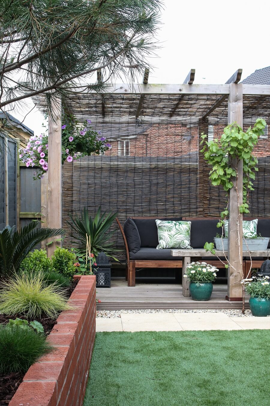 Intimate Pergola and Raised Garden Bed