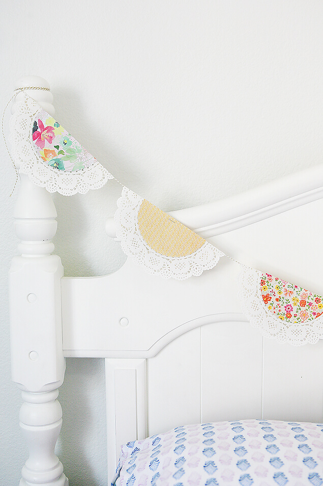 Fancy Springtime Banner Using Doilies