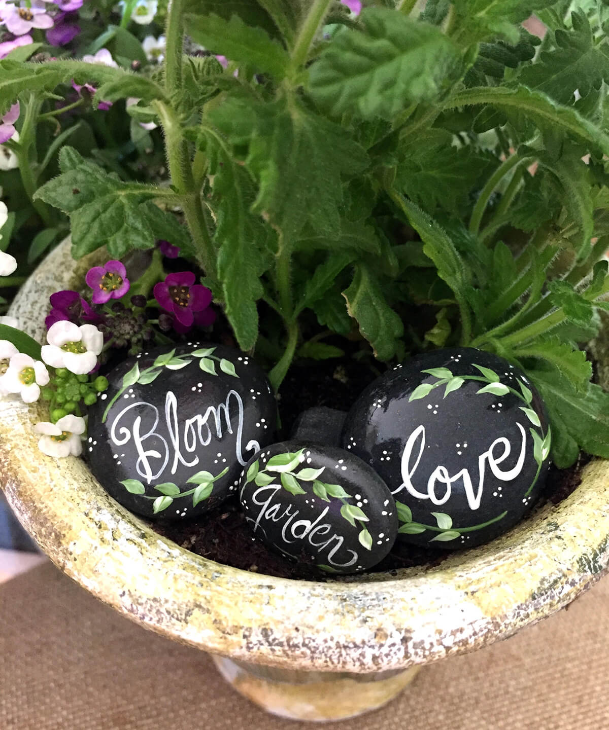 Bespoke Hand Painted Inspiring Garden Stones