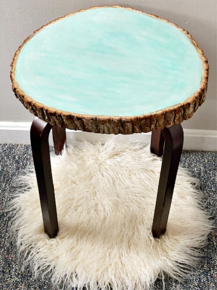 Glow in the Dark Wood Slice Table