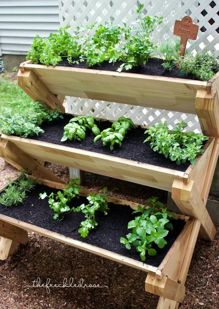 Stacked Wooden Planters